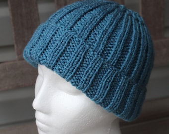 Solid Blank Knit Beanie - 12.5 Inch Long Cuffed/Uncuffed Skull Cap For Custom Embroidery