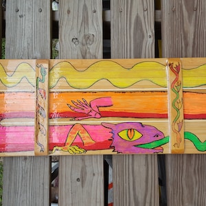 Bamboo Lizard Skateboard Deck Wall Art