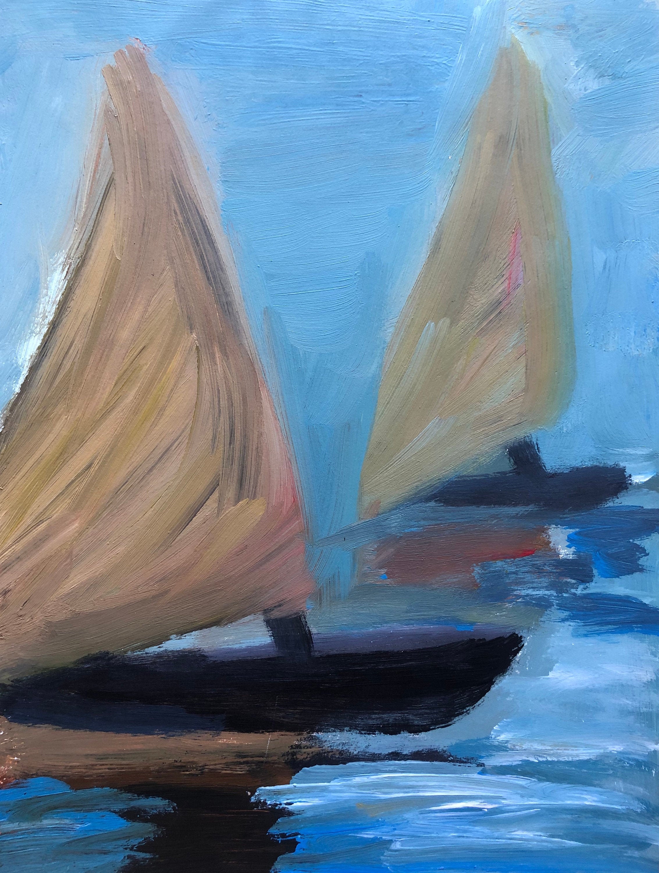 two sailboats painting