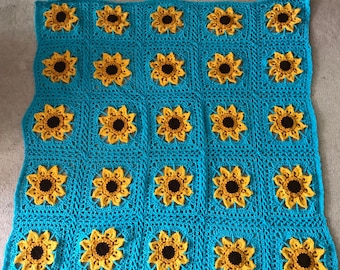 Crochet Sunflower Blanket *Customizable*