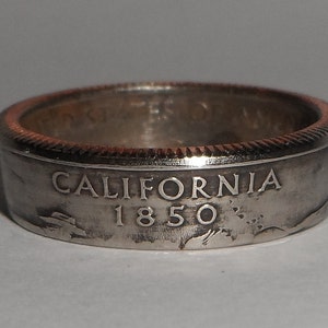 Sealed CALIFORNIA us quarter  coin ring size  or pendant