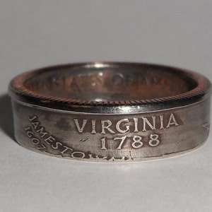 Sealed VIRGINIA   us quarter  coin ring size  or pendant