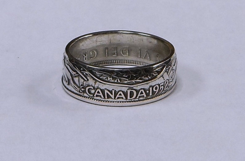 Coin Ring made from Canadian silver half dollar size 7-13 image 3