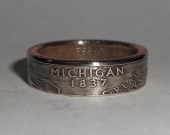 Sealed MICHIGAN  us quarter  coin ring size  or pendant