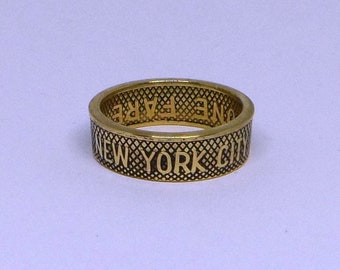 Sealed Vintage New  York City  Subway   Transit Token Coin Ring  Size  4-14