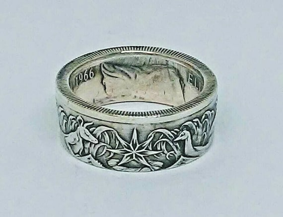 Coin Ring Made From Australia Silver 50 Cent Coin Size Etsy Coin Ring Made From Australia Silver 50 Cent Coin Size Etsy