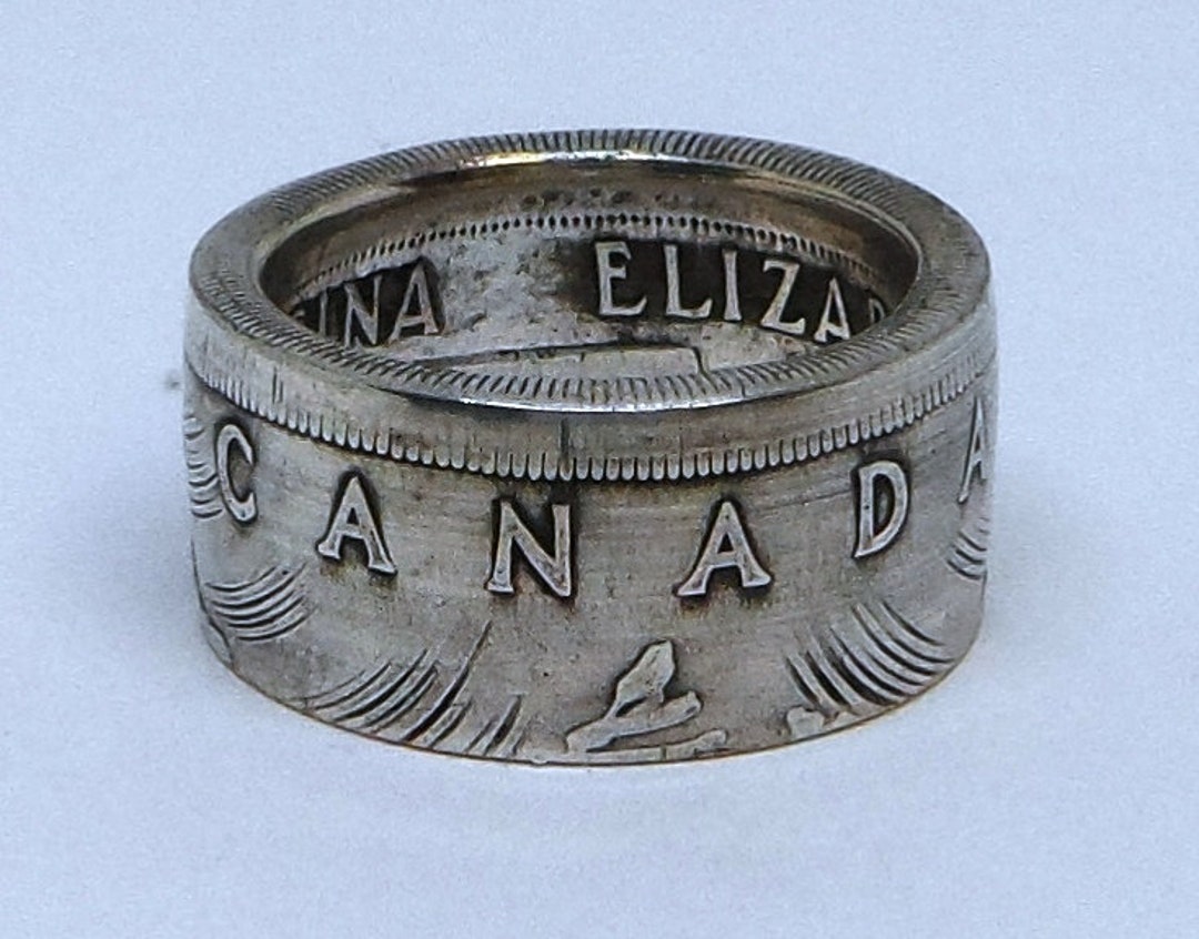 Coin Ring Made From Canadian Silver Dollar From Canada in Sizes 9 - 15 ...