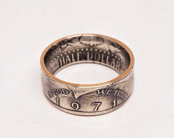 1971 US JFK KENNEDY half dollar coin ring sizes 8-15