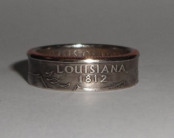 Sealed LOUISIANA  us quarter  coin ring size  or pendant
