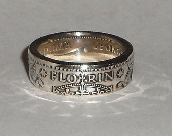 Australian 1 Florin  silver coin ring sizes 6-12