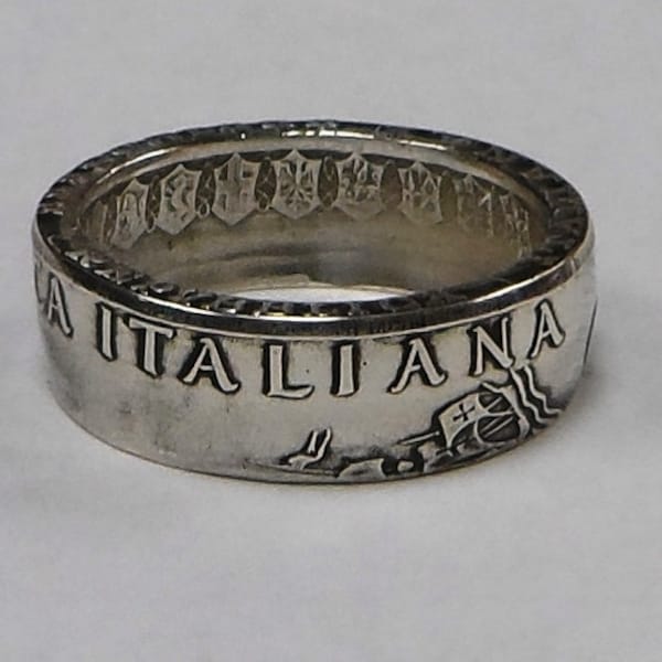 Bague pièce de 500 lires italiennes Tailles des pièces 9-15