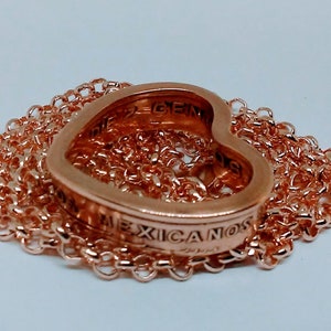 Heart shaped Pendant made from 10 Centavos  Mexico  coin ring with 24 in chain