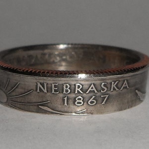 Sealed NEBRASKA      us quarter  coin ring size  or pendant