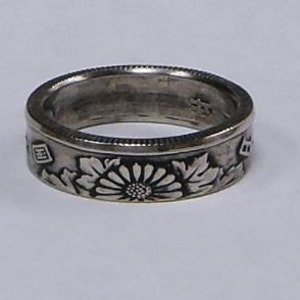 Sealed Coin Ring made from JAPAN. 50 yen coin size 4-8