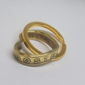 Heart shaped Key ring  made from BOSTON token 617  coin ring