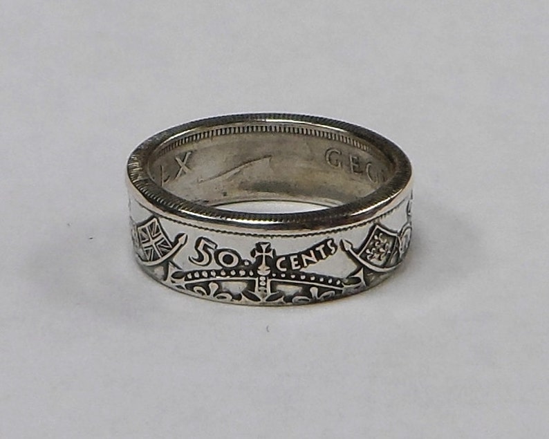 Coin Ring made from Canadian silver half dollar size 7-13 image 1