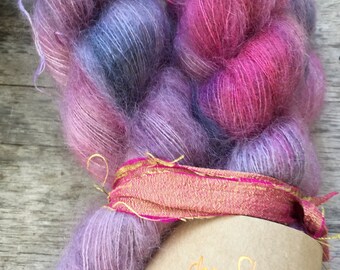 hand-dyed kid mohair silk, light as a feather, September blooms