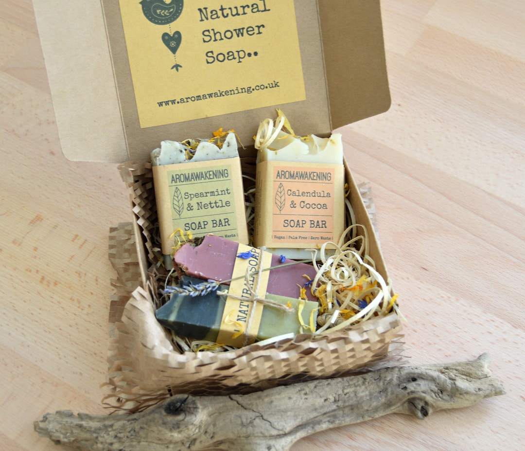 Natural Shower Soap Box, Handmade Soap Gift Box, Allnatural Soaps