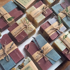 Cute Soap Samples, try out a sample size, vegan gift, handmade from scratch cold process, all natural soaps