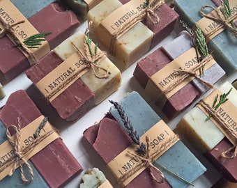 Cute Soap Samples, try out a sample size, vegan gift, handmade from scratch cold process, all natural soaps