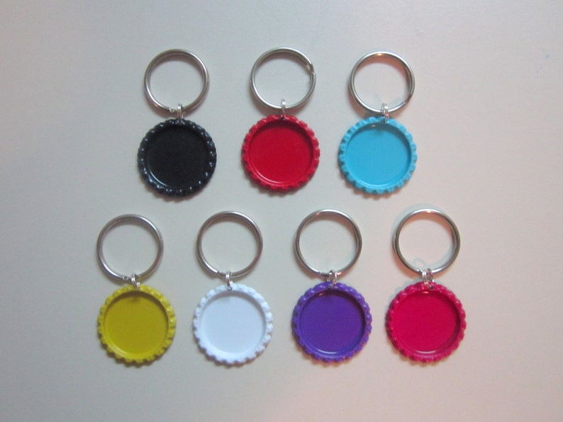 Bottle Cap Key Chain Blanks for Crafting Set of 10 Etsy