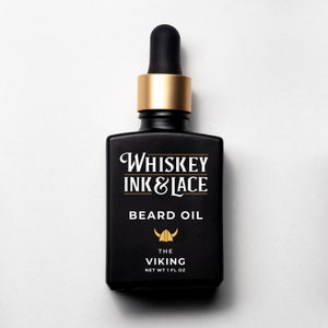 The Viking Beard Oil Oakmoss & Pine Scented Beard Oil, Vegan Beard Moisturizer, Beard Conditioner, Pine Beard Oil, Pine Beard Care image 1