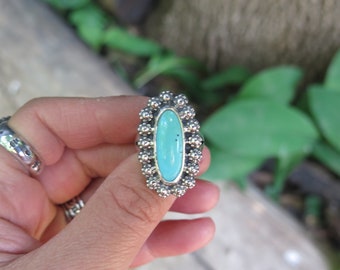 Echter, KINGMAN ovaler Türkis Sterlingsilber Ring|Geschenk für Sie|Schütze|Dezember Geburtsstein|Blau