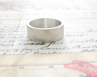 Unisex thick sterling silver ring band|Men's fashion jewelry|Handmade ring|Gift for him|Simple wide ring band|Plain mens band|Heavy silver