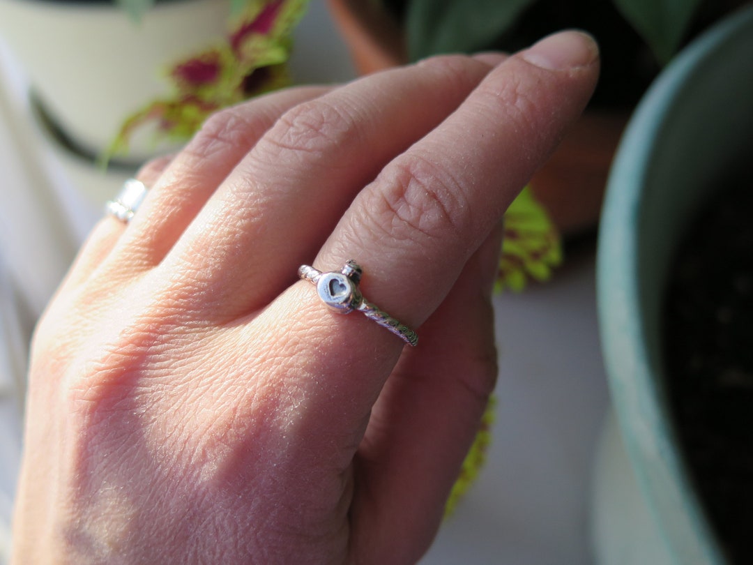 Sterling Silver Mini Potion Gemstone Rope Band Ring|stackable,dainty ...