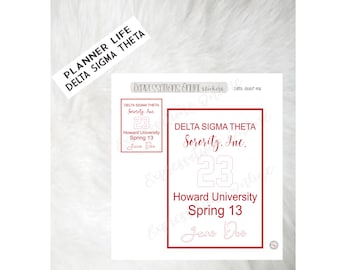 Delta Sigma Theta. Red and White Crossing Sticker (2 stickers)