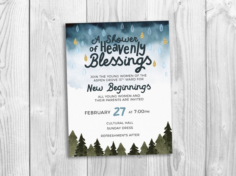 Shower of Heavenly Blessings invitation new beginnings keep Etsy