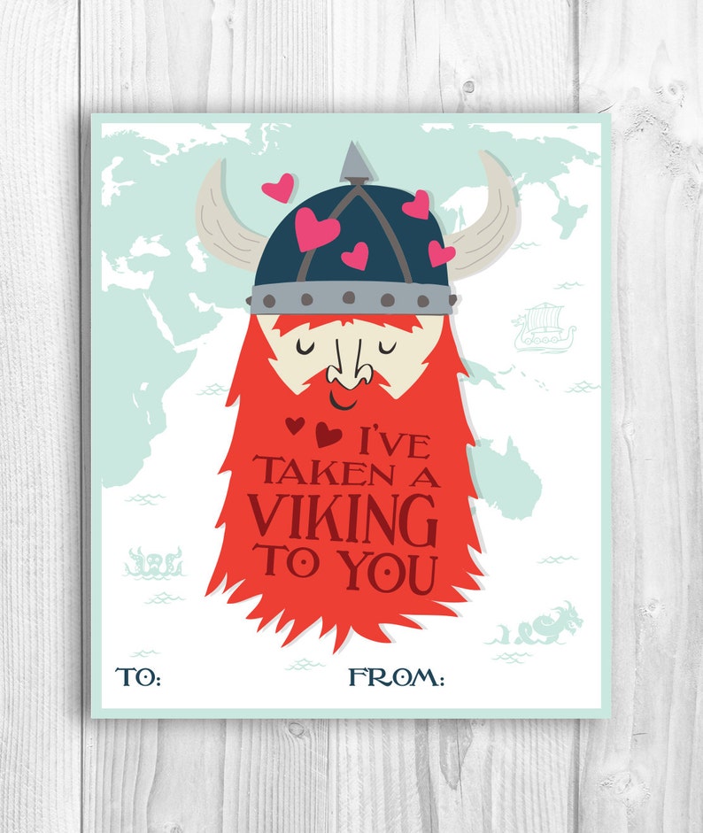 Viking Valentines printable funny valentine image 2