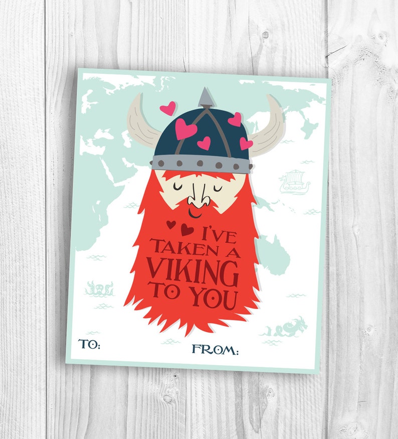 Viking Valentines printable funny valentine image 1