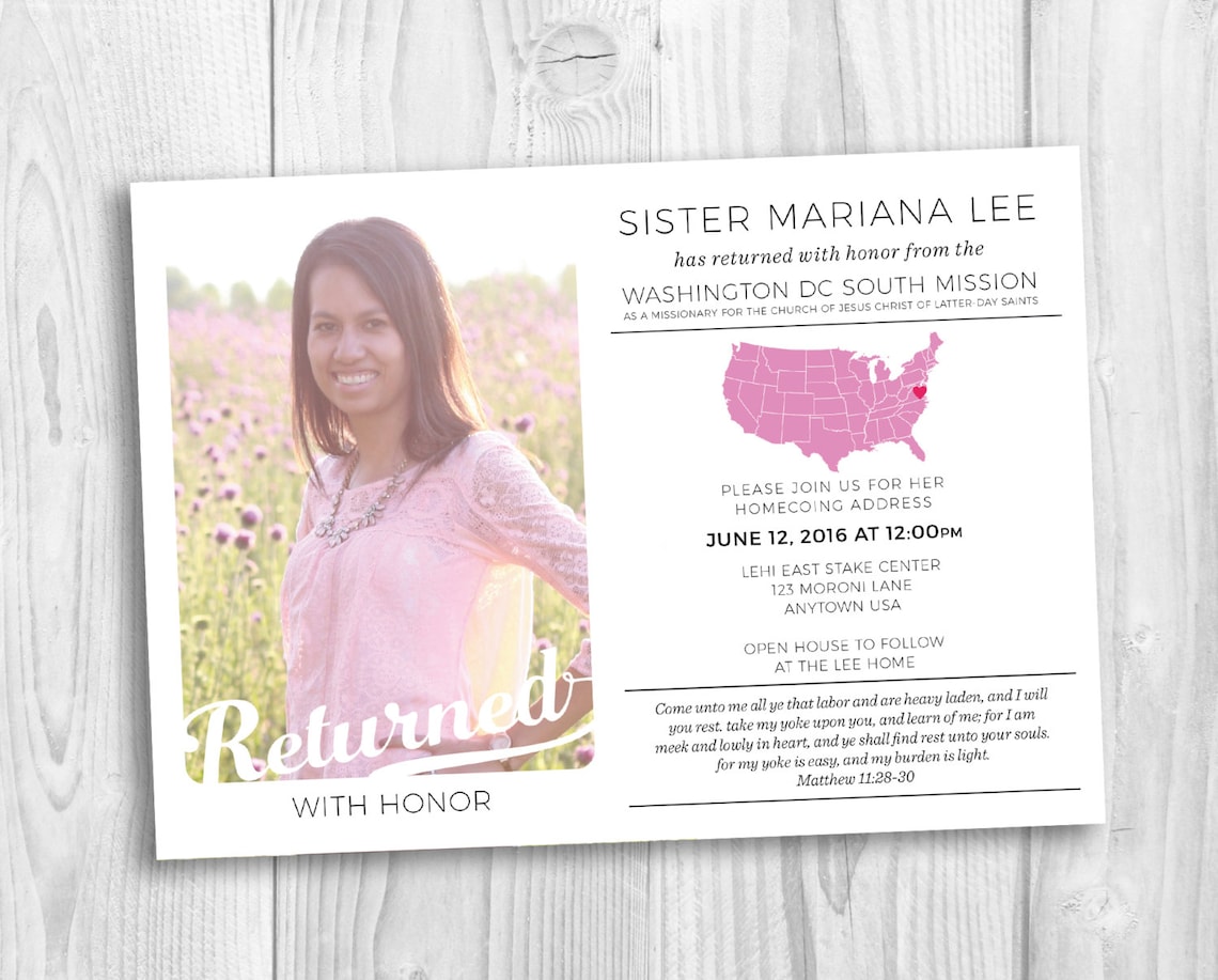 LDS Missionary Announcement Announcement Contact Etsy