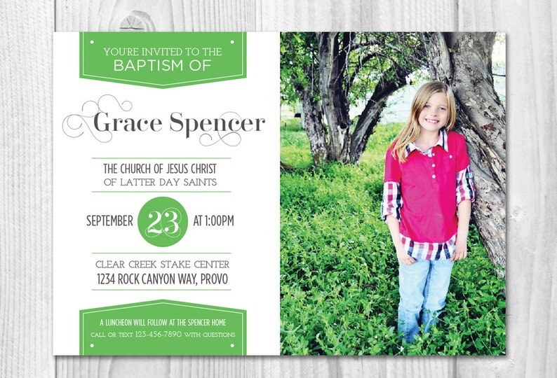 Banner Baptism Announcement Invitation LDS Baptism Printable Etsy