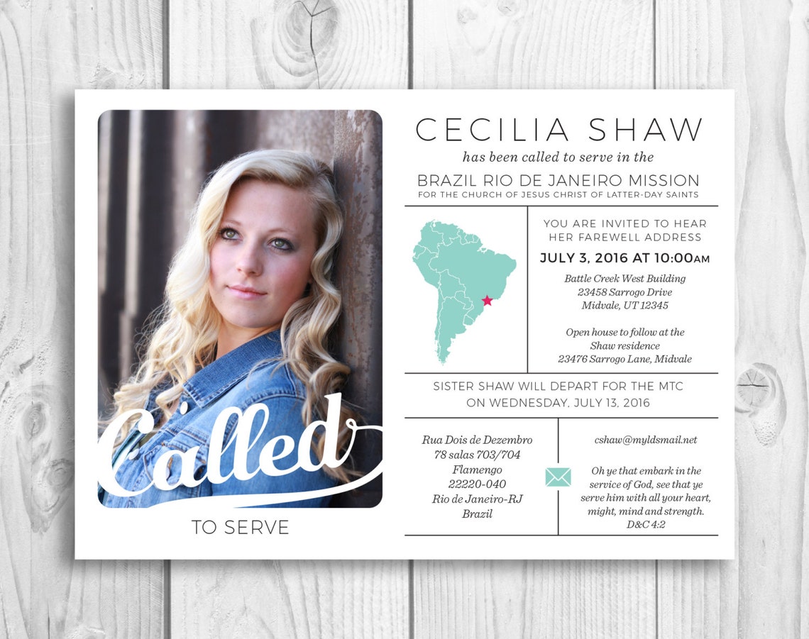 LDS Missionary Announcement Announcement Contact Etsy