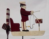 Very colorful whirligig of a uniformed drummer. Good folk art whirligig. Antique whirligig. (Offers Considered)
