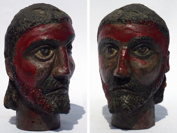 A Ving Of A Man S Head He Has Long Hair And A Beard And Etsy
