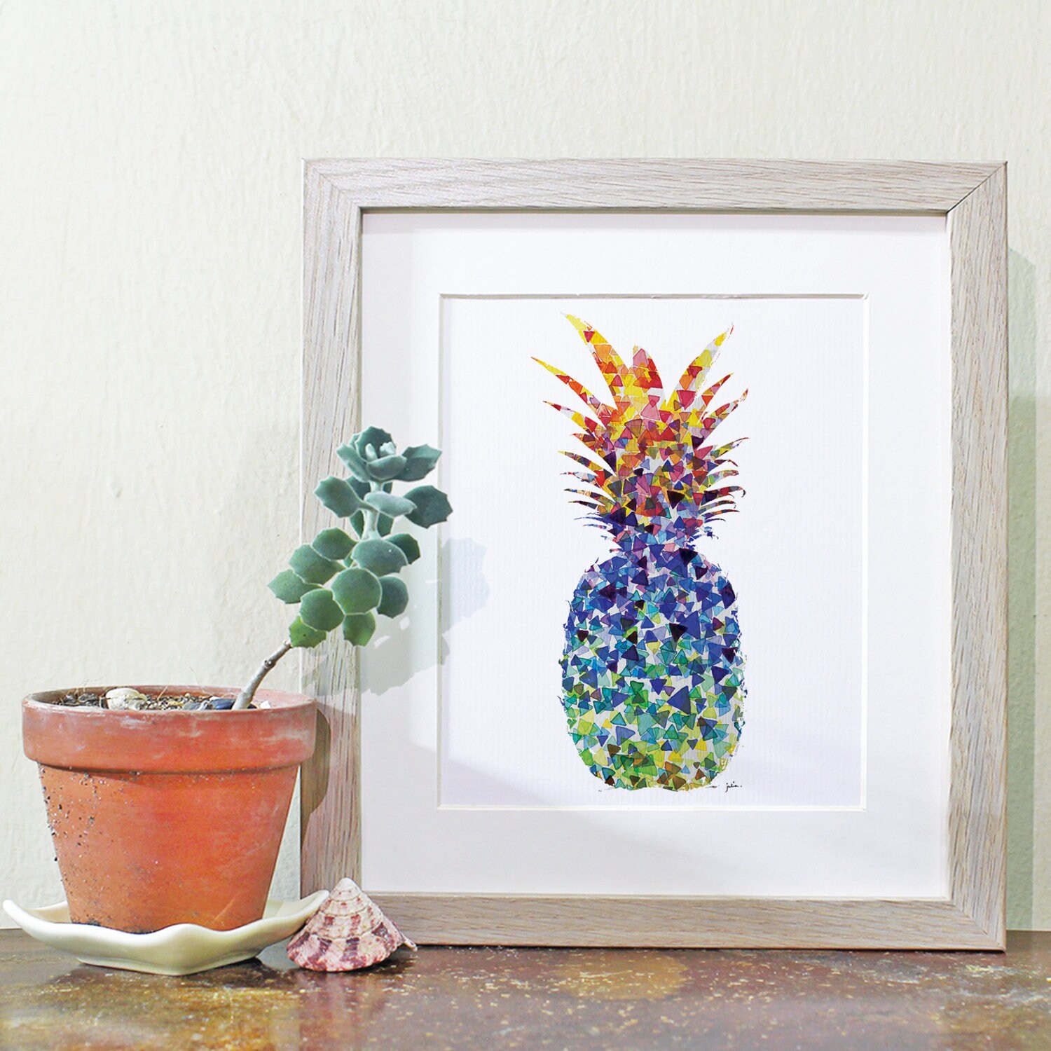 I Love Pineapple Art Watercolor Painting 5x7 Archival Print Etsy