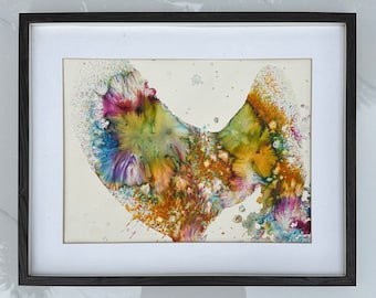 Paradise, Abstract Art on Archival Watercolor Paper A3 Size, 11.7 x 16.5 inch, 29.7 cm x 42 cm Colorful Watercolor Painting