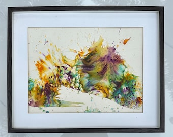 Eureka Abstract Art on Archival Watercolor Paper A3 Size, 11.7 x 16.5 inch, 29.7 cm x 42 cm, Watercolor Painting