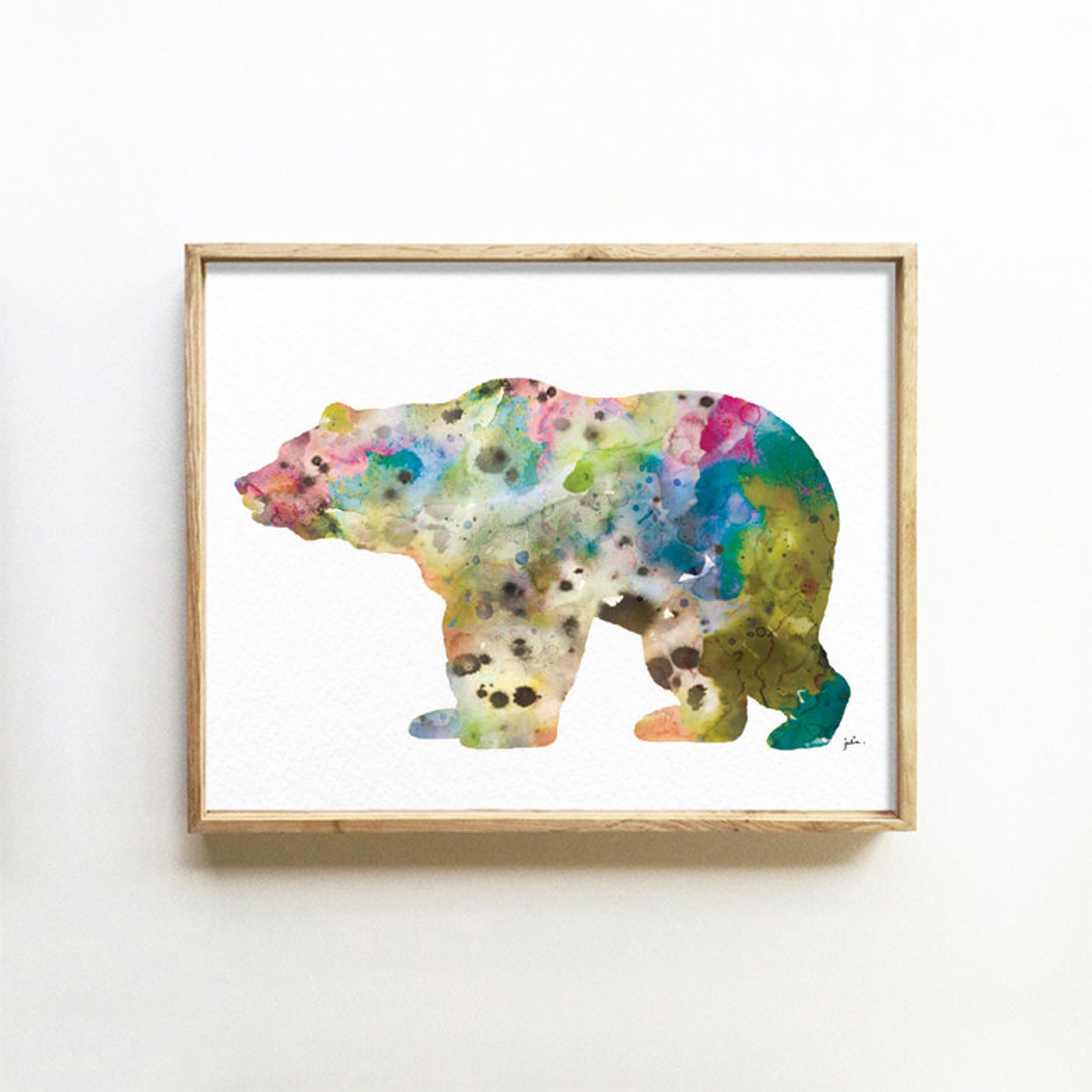 Colorful Bear Art Watercolor Painting 8x10 Archival Print - Etsy