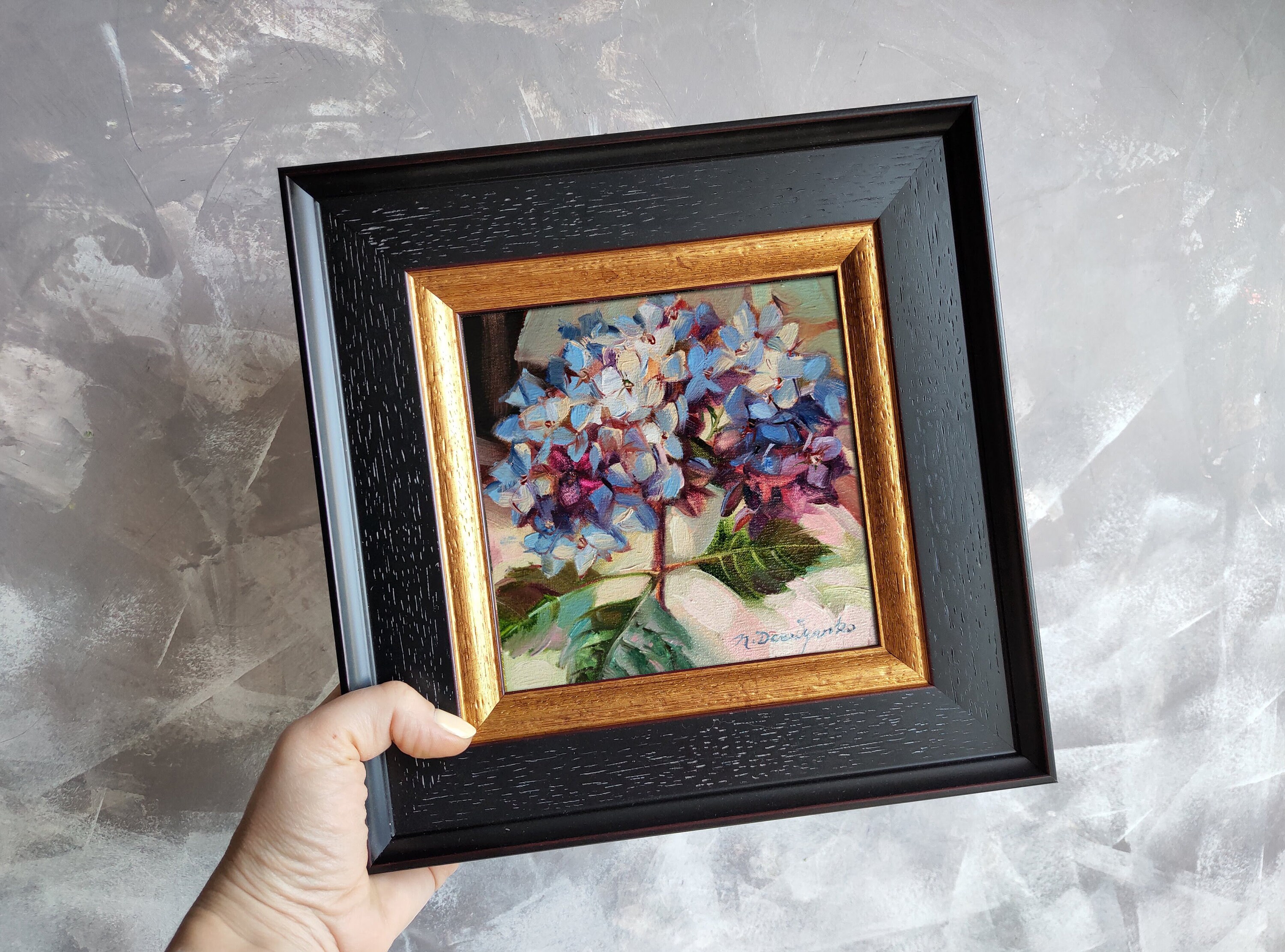 Hydrangea Flower Oil Painting Original, Floral Painting on Canvas ...