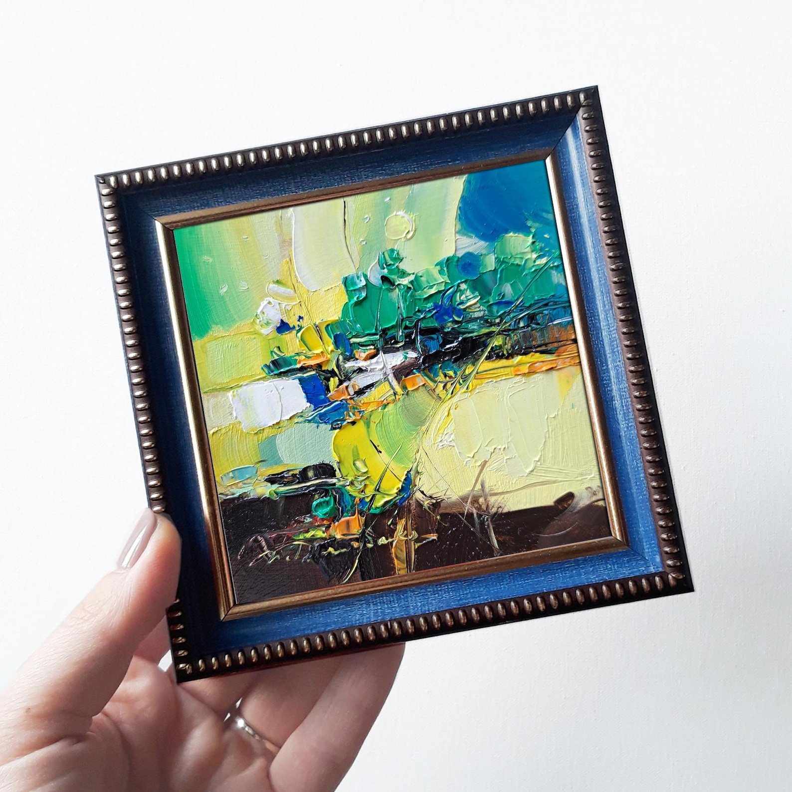 Abstract Painting Small Framed Art, Original Oil Painting Abstract ...