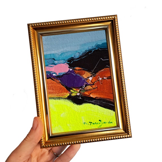 アクリル画 額入り キャンバス画 アート 絵