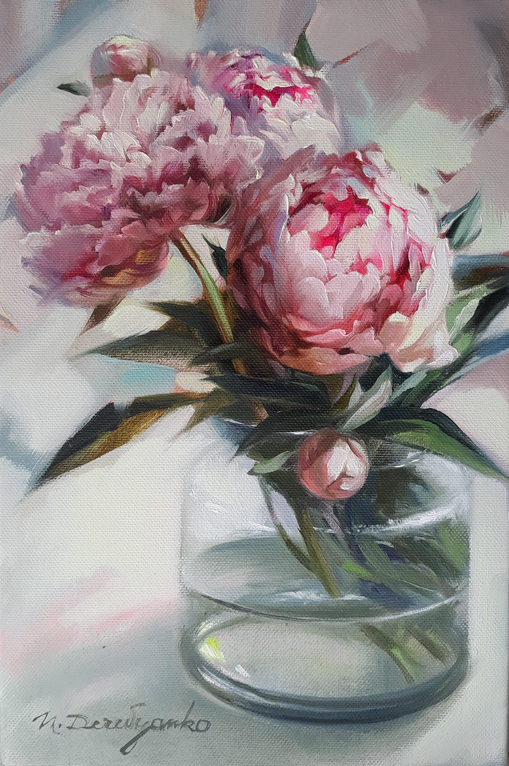 Peonies in Vase (wallpaper background)  Paint-by-Number Kit for Adults —  Elle Crée (she creates)