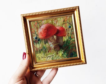 Mushroom Oil Painting - Etsy