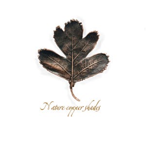 Electroformed Copper Leaf Brooch – Black Patina Boho Jewelry
