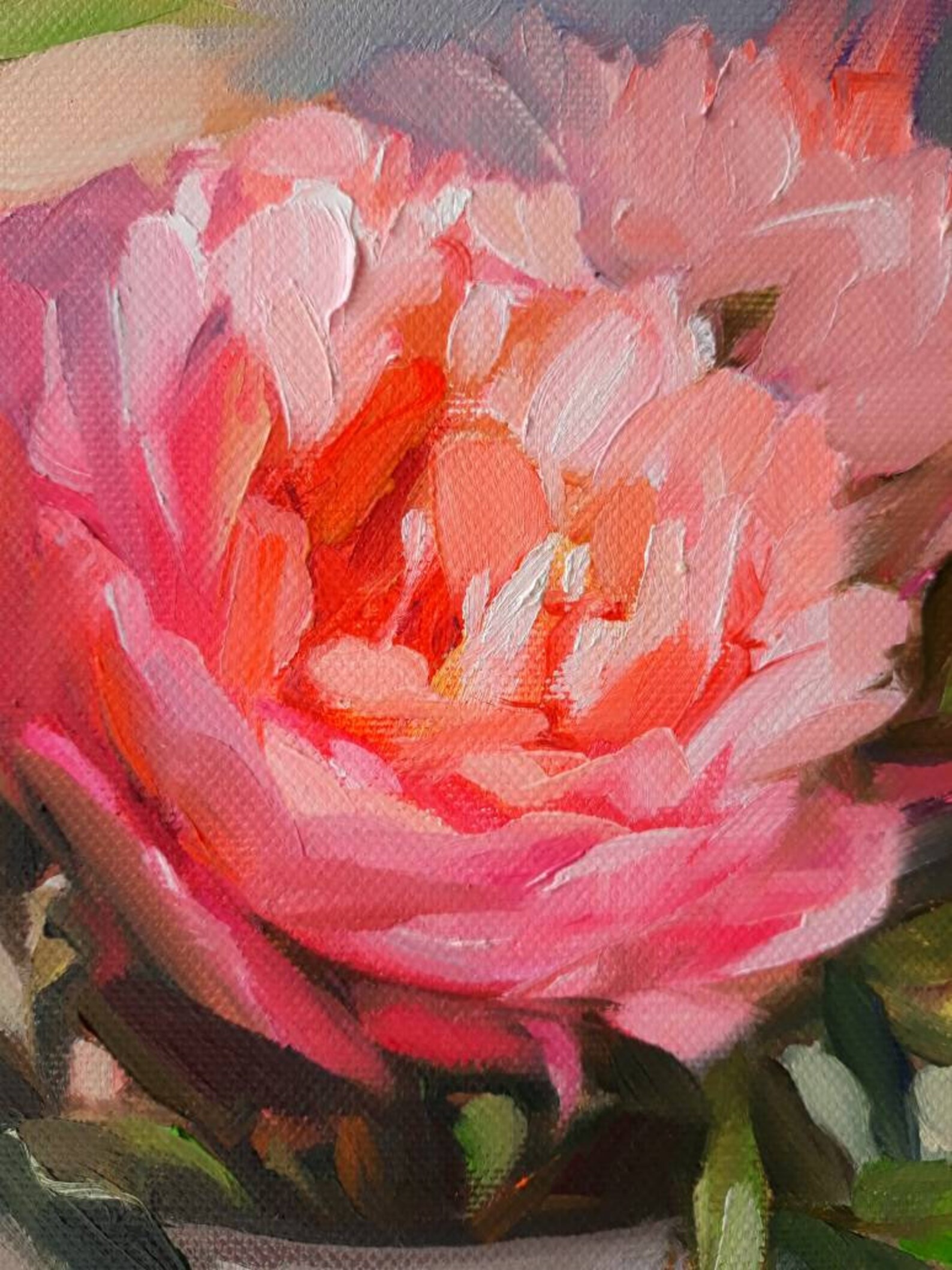 Original Pink Peonies Oil Painting on Canvas, Floral Still Life Art - Etsy