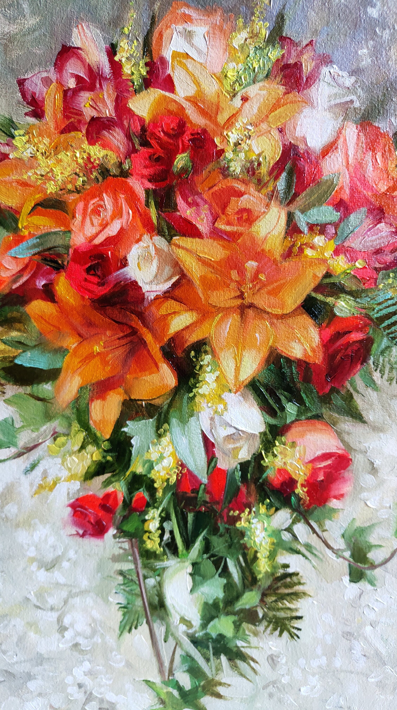 Custom Wedding bouquet painting canvas Personalized floral | Etsy